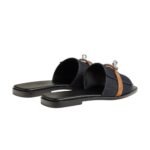Hermes Giulia sandal Bleu Brut Naturel - Image 3