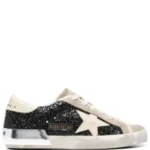 Golden Goose Stardan n black glitter with cream star and suede inserts
