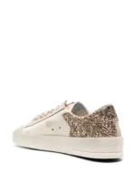 Golden Goose Stardan in ecru nappa leather with gold glitter star and heel tab - Image 3