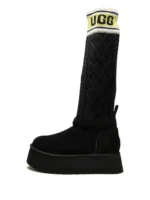 UGG Classic Sweater Letter Boot Black - Image 4
