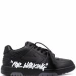 OFF-WHITE Out Of Office OOO "For Walking" Low Tops Black White