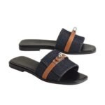 Hermes Giulia sandal Bleu Brut Naturel - Image 2