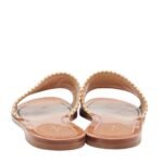 Louis Vuittonx Brown/Beige Raffia Lock It Slides - Image 5