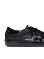 Golden Gosse Super-Star in black nappa with black suede star and heel tab - Image 3