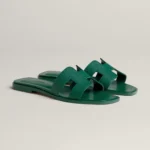Hermes Vert Lierre Epsom Oran Sandals - Image 2