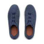Zegna Utility Blue Suede Triple Stitch Sneakers - Image 2