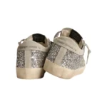 Golden Goose Super-Star Super-Star in silver glitter with ice-gray suede star(Women's) - Image 4