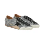 Golden Goose True-Star in silver sequins with black star and silver leather heel tab(Women's) - Image 2