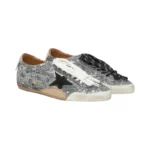 Golden Goose True-Star in silver sequins with black star and silver leather heel tab(Women's) - Image 3