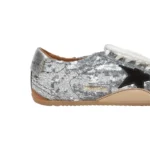 Golden Goose True-Star in silver sequins with black star and silver leather heel tab(Women's) - Image 6