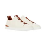Zegna Triple Stitch leather sneakers WHITE TRIPLE STITCH - Image 2