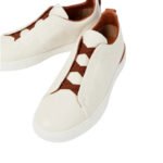Zegna Triple Stitch leather sneakers WHITE TRIPLE STITCH - Image 4
