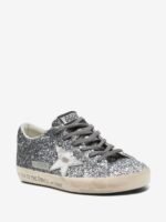 Golden Goose Super Star trainers with glitter upper and silver metallic leather star - Image 2